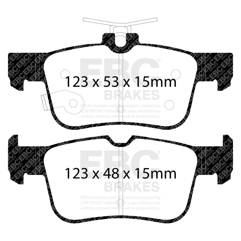 EBC DPX2300 product-specific pad shape illustration