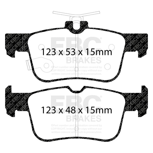 EBC DPX2300 product-specific pad shape illustration