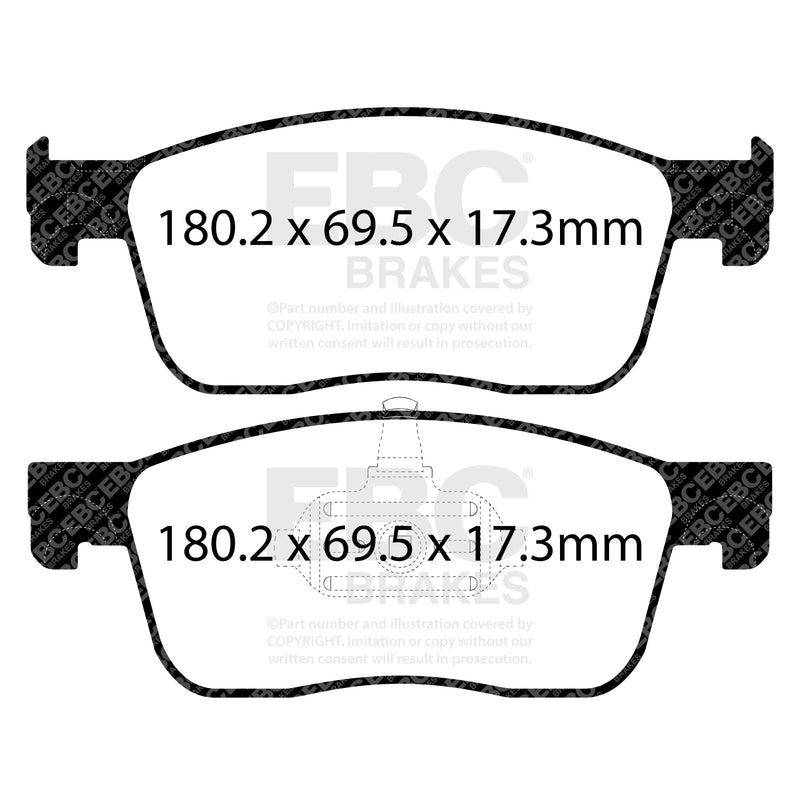 EBC DPX2308 product-specific pad shape illustration