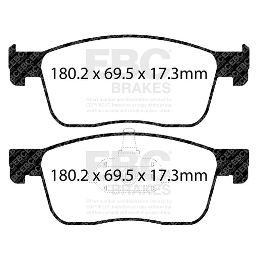 EBC DPX2308 product-specific pad shape illustration