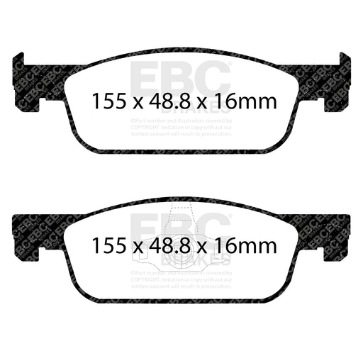 EBC DPX2312 product-specific pad shape illustration