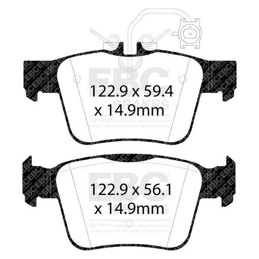 EBC DPX2315 product-specific pad shape illustration