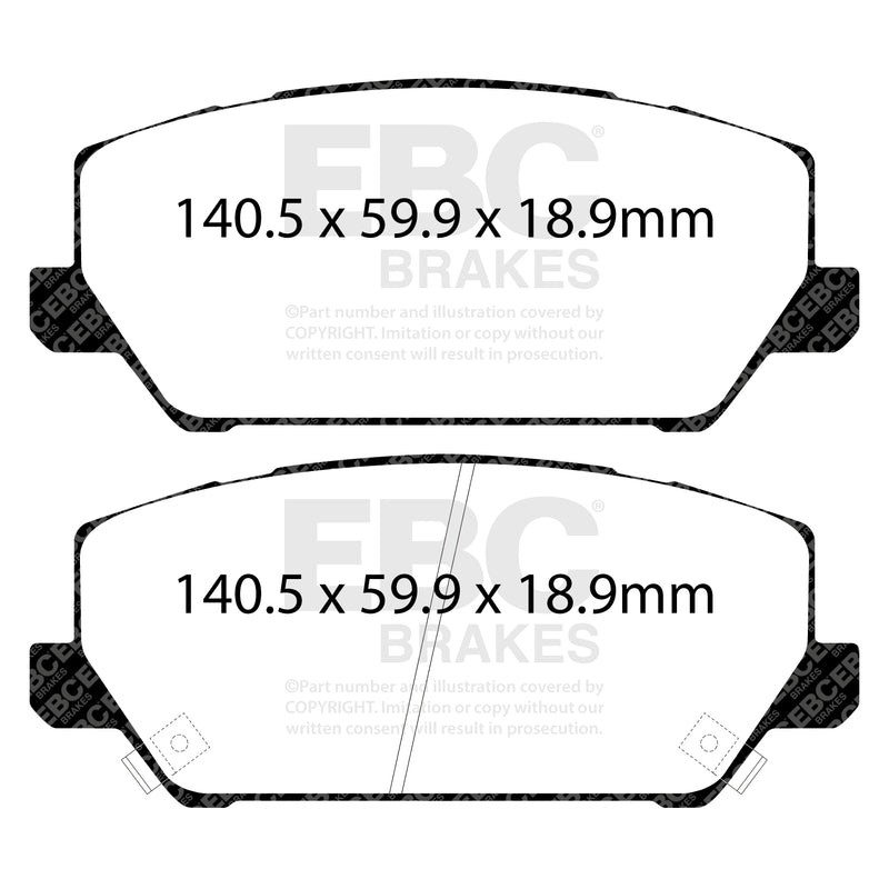 EBC DPX2343 product-specific pad shape illustration