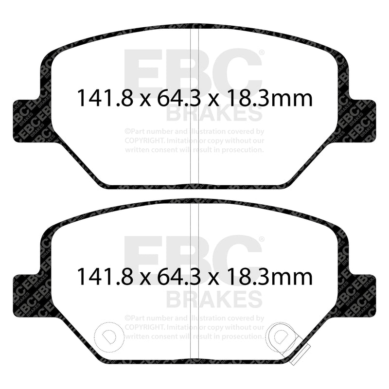EBC DPX2351 product-specific pad shape illustration