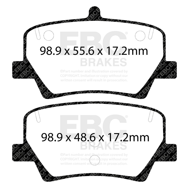 EBC DPX2366 product-specific pad shape illustration