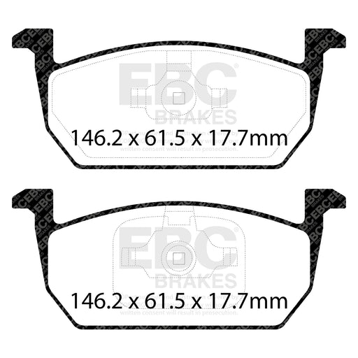 EBC DPX2374 product-specific pad shape illustration