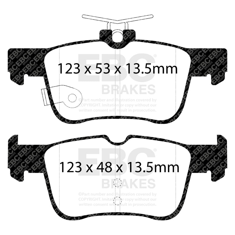 EBC DPX2384 product-specific pad shape illustration