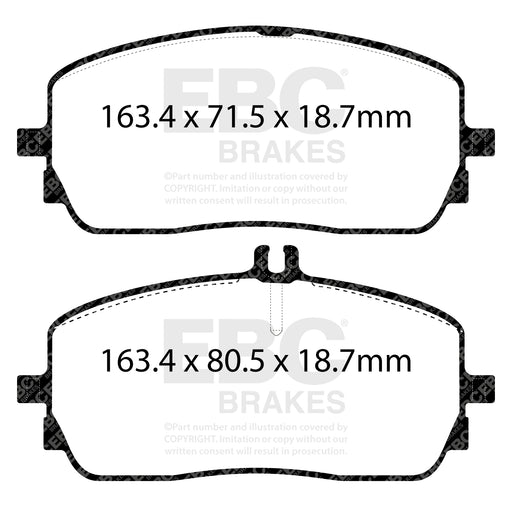 EBC DPX2390 product-specific pad shape illustration