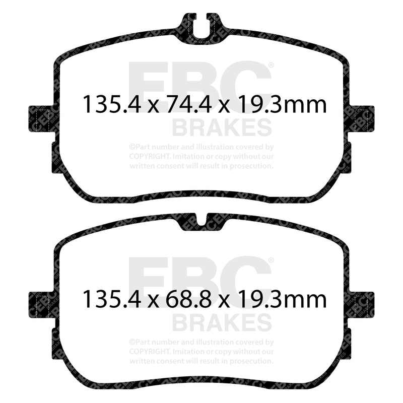 EBC DPX2395 product-specific pad shape illustration