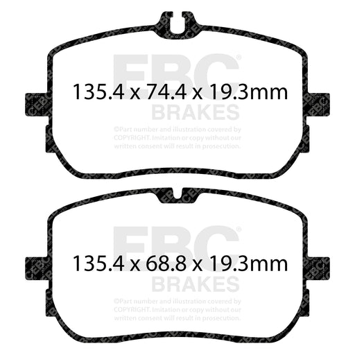 EBC DPX2395 product-specific pad shape illustration