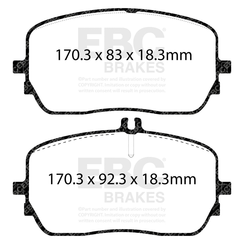 EBC DPX2396 product-specific pad shape illustration