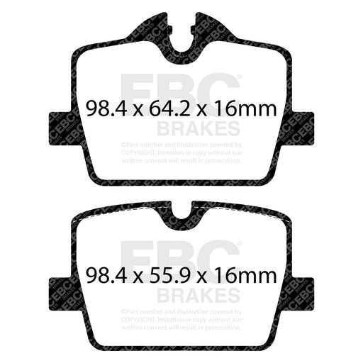 EBC DP52405NDX product-specific pad shape illustration