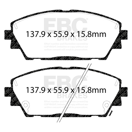 EBC DP22416 product-specific pad shape illustration