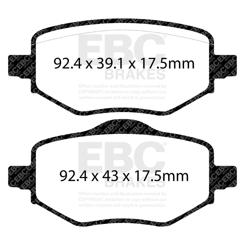 EBC DPX2442 product-specific pad shape illustration