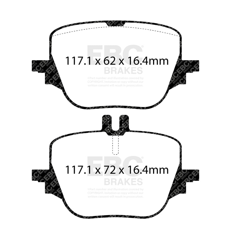 EBC DPX2487 product-specific pad shape illustration