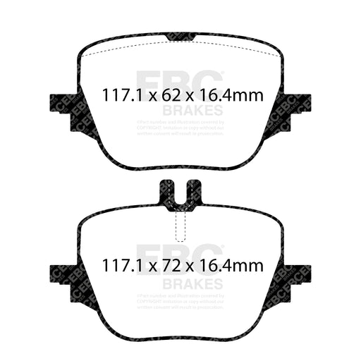 EBC DPX2487 product-specific pad shape illustration