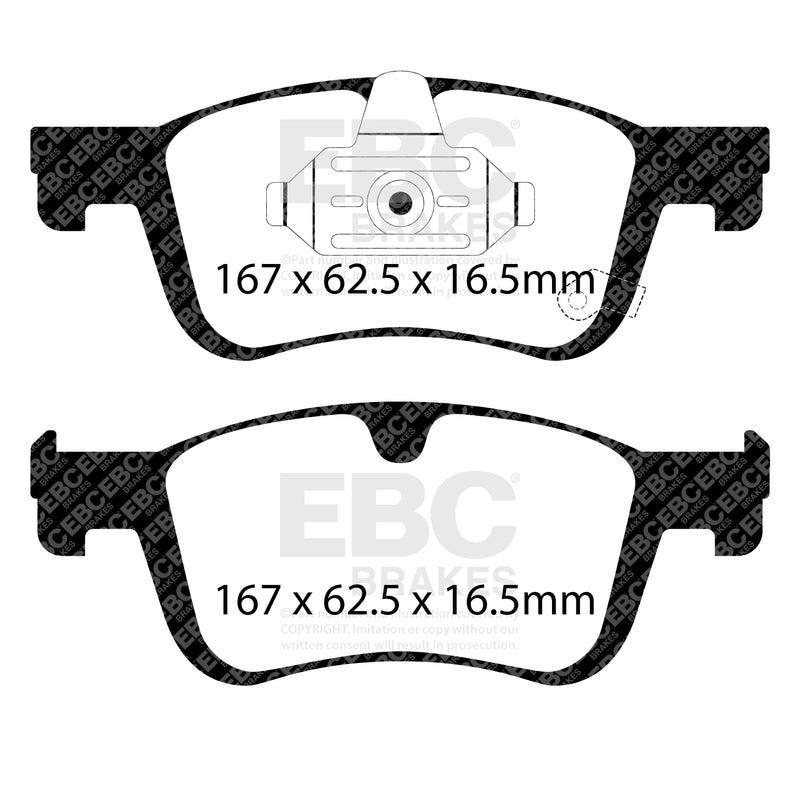 EBC DPX2505 product-specific pad shape illustration