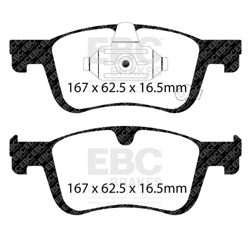 EBC DPX2505 product-specific pad shape illustration