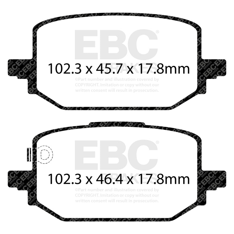 EBC DPX2506 product-specific pad shape illustration