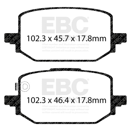 EBC DPX2506 product-specific pad shape illustration