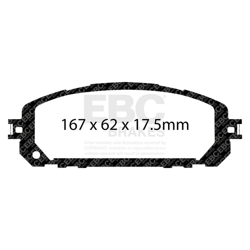 EBC DPX3030 product-specific pad shape illustration