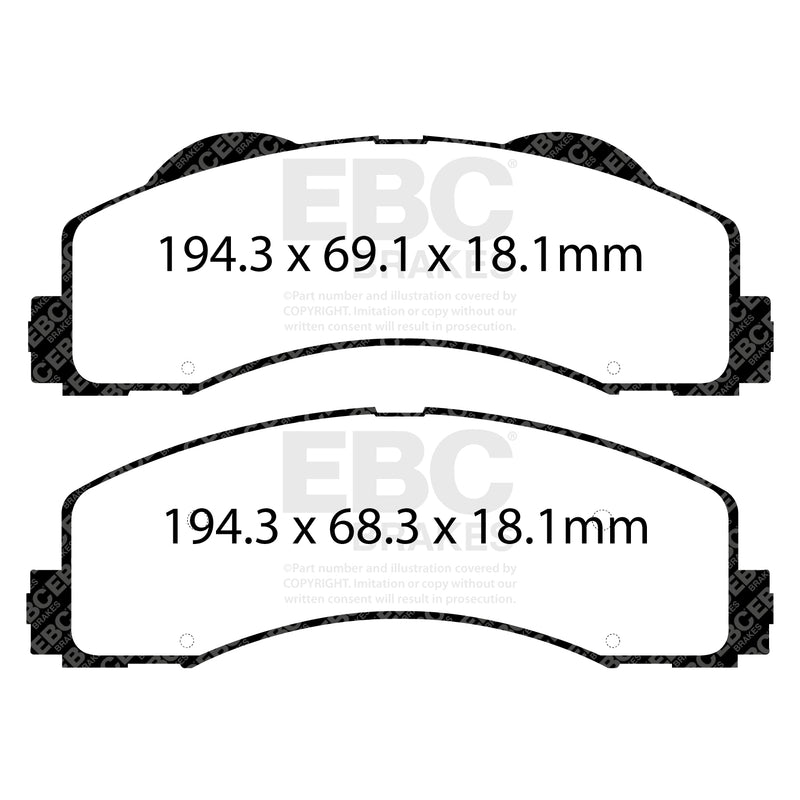 EBC DP43034R product-specific pad shape illustration