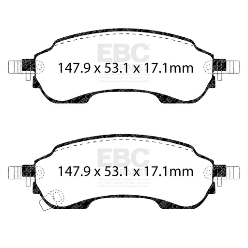 EBC DPX3151 product-specific pad shape illustration