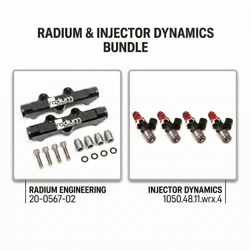 Radium Engineering Radium/Injector Dynamics Subaru Fuel Rail upgrade 01+ WRX STI, product image, part COR-1050/upgrade