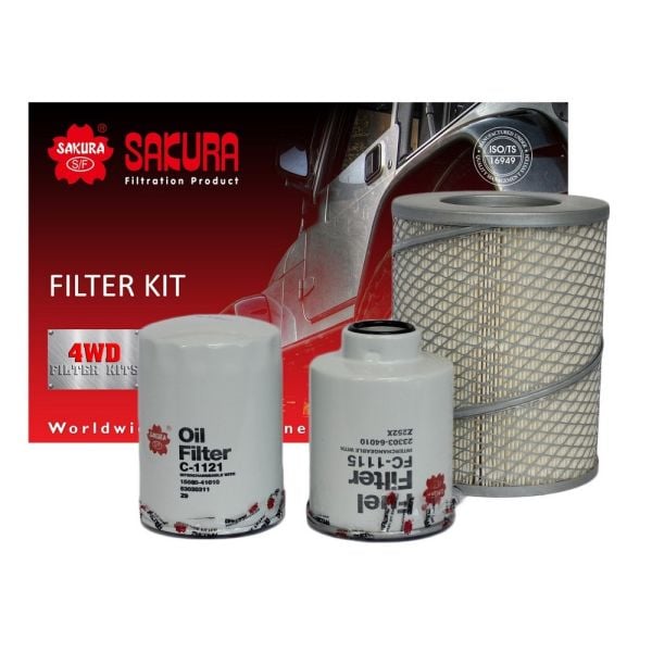 Sakura K-11020 Filter Service Kit fits Toyota Hilux LN65-LN107 4Runner LN60/LN130