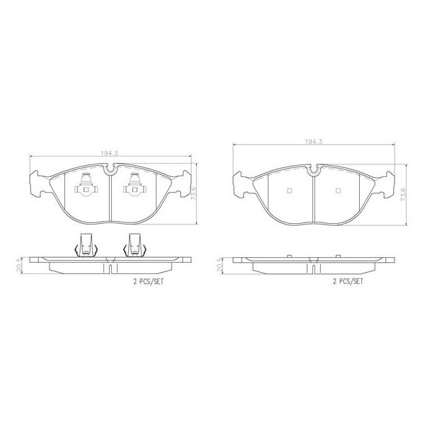 Brembo P06019N NAO Series Premium Ceramic Brake Pad Set Front