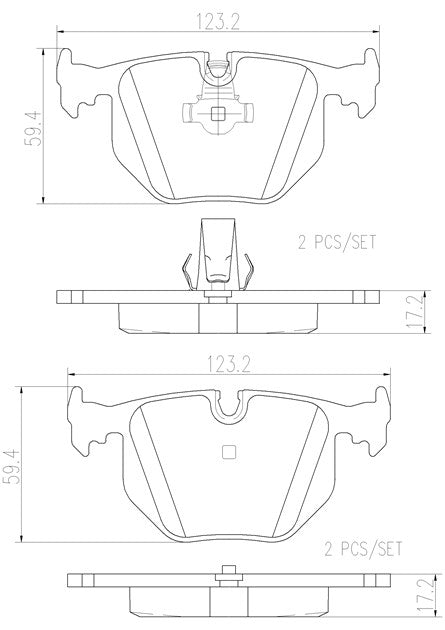 Brembo P06020N Ceramic NAO Series Brake Pads