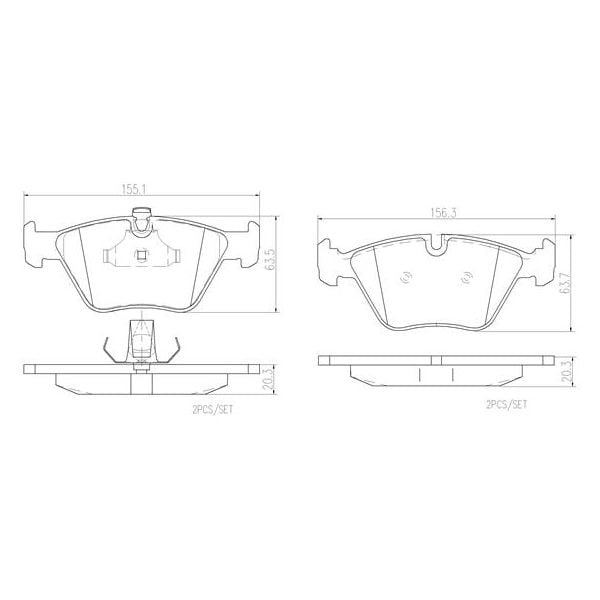 Brembo P06022N NAO Series Premium Ceramic Brake Pad Set Front