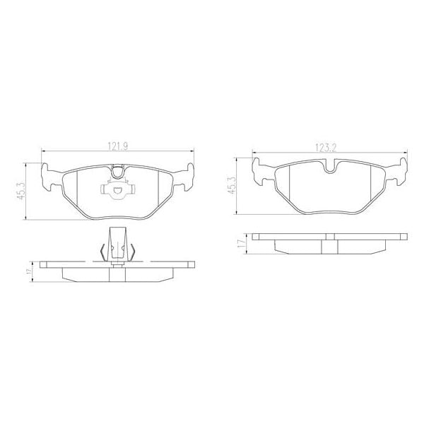 Brembo P06023N NAO Series Premium Ceramic Brake Pad Set Rear