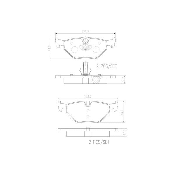 Brembo P06025N NAO Series Premium Ceramic Brake Pad Set Rear