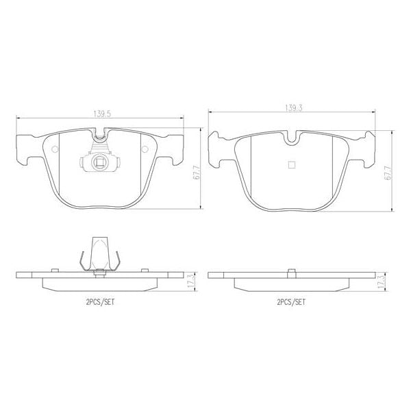 Brembo P06026N NAO Series Premium Ceramic Brake Pad Set Rear