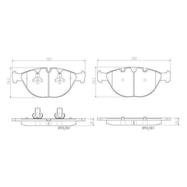Brembo P06028N NAO Series Premium Ceramic Brake Pad Set Front
