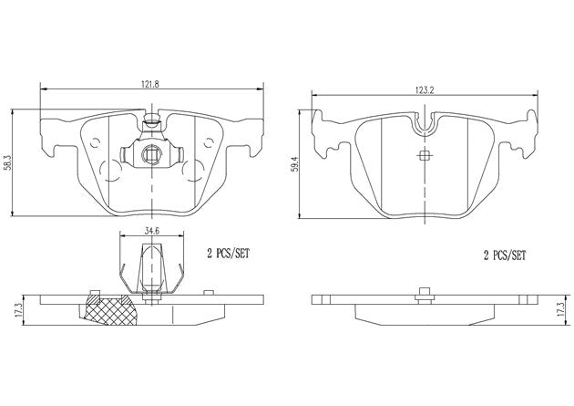 Brembo P06029N Ceramic NAO Series Brake Pads