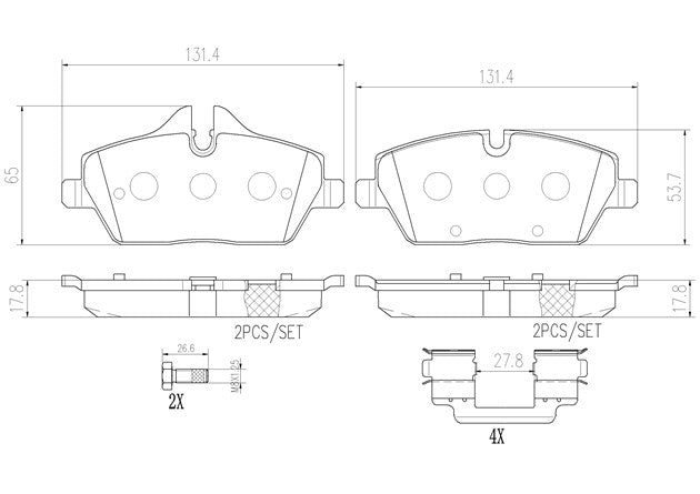 Brembo P06034N Ceramic NAO Series Brake Pads