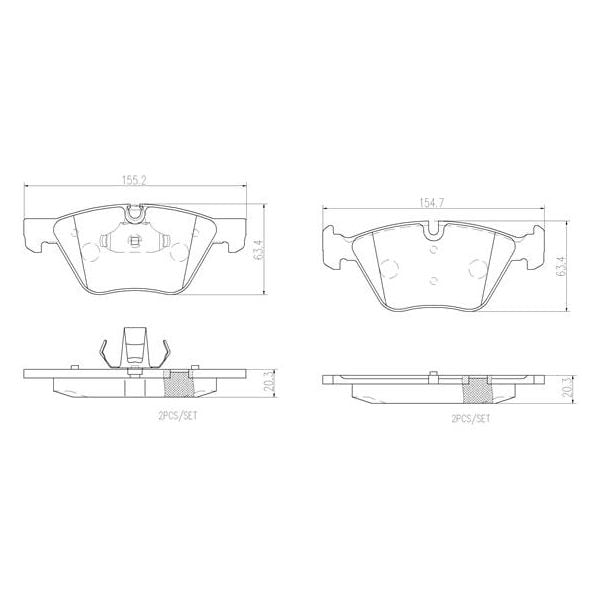 Brembo P06036N NAO Series Premium Ceramic Brake Pad Set Front