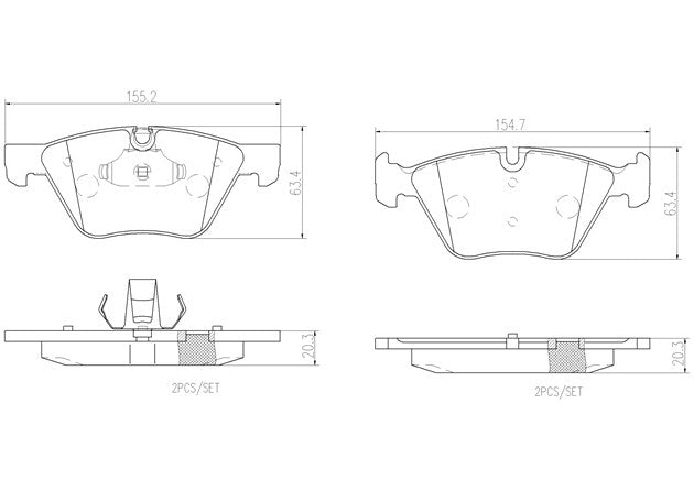 Brembo P06036N Ceramic NAO Series Brake Pads