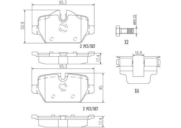 Brembo P06037N Ceramic NAO Series Brake Pads