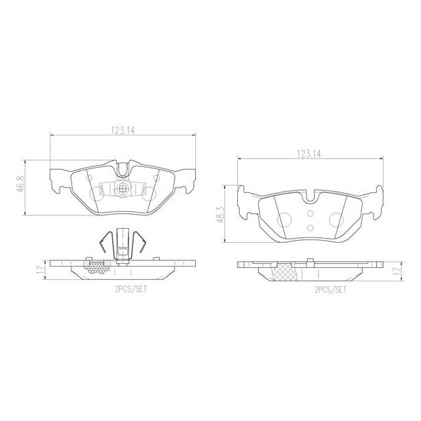 Brembo P06038N NAO Series Premium Ceramic Brake Pad Set Rear