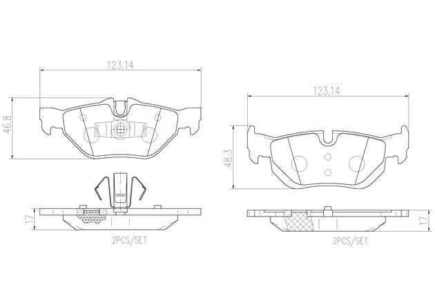 Brembo P06038N Ceramic NAO Series Brake Pads