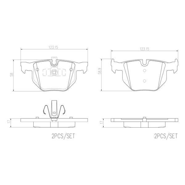 Brembo P06039N NAO Series Premium Ceramic Brake Pad Set Rear
