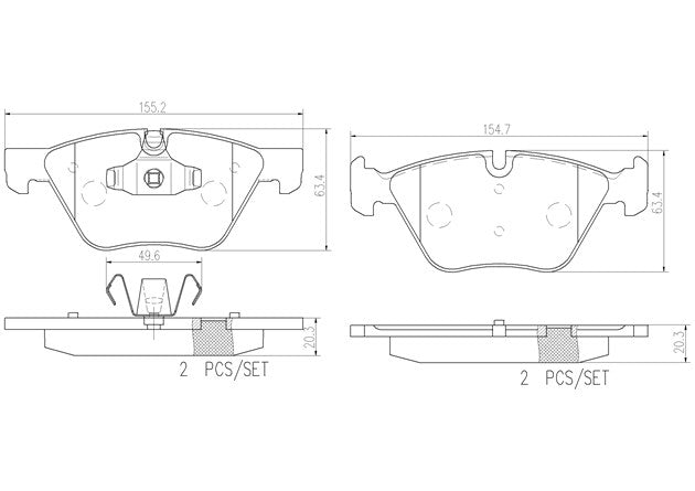 Brembo P06040N Ceramic NAO Series Brake Pads