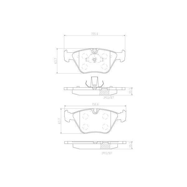 Brembo P06043N NAO Series Premium Ceramic Brake Pad Set Front