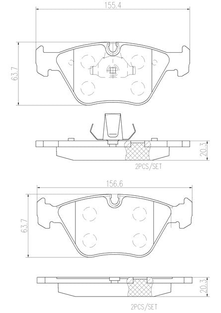 Brembo P06043N Ceramic NAO Series Brake Pads