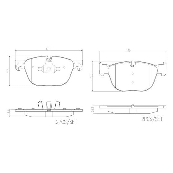 Brembo P06049N NAO Series Premium Ceramic Brake Pad Set Front