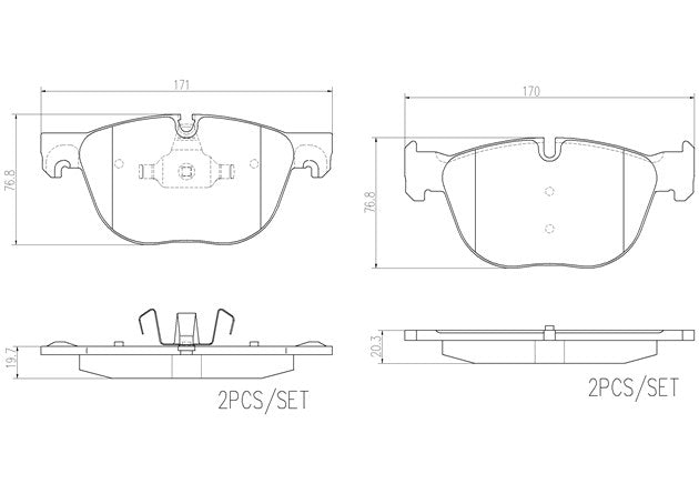 Brembo P06049N Ceramic NAO Series Brake Pads