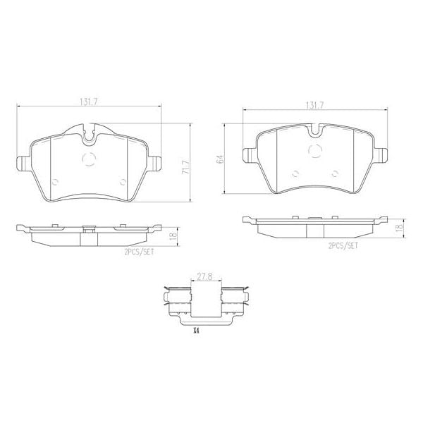 Brembo P06051N NAO Series Premium Ceramic Brake Pad Set Front